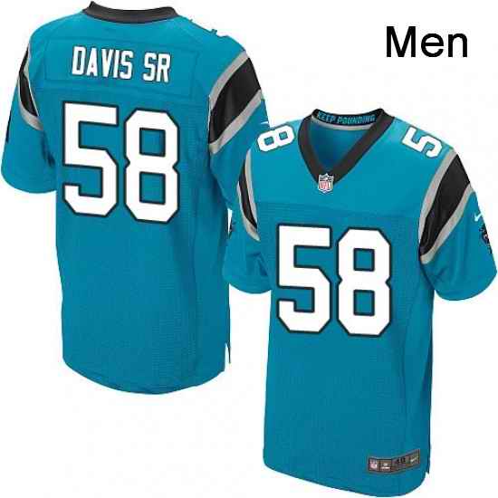 Mens Nike Carolina Panthers 58 Thomas Davis Elite Blue Alternate NFL Jersey